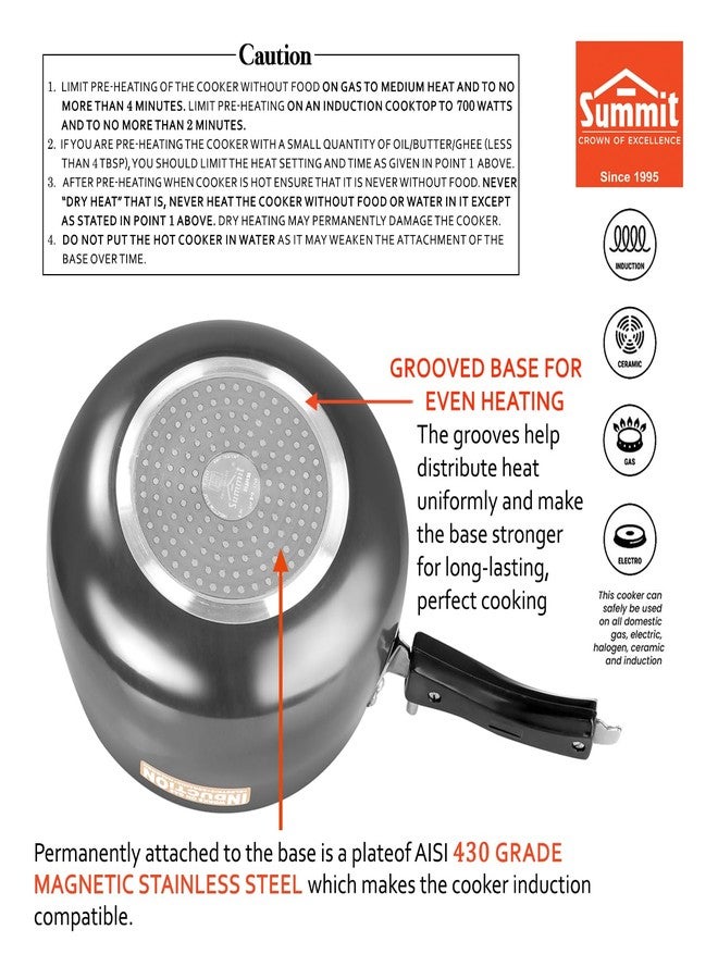 سوميت قدر ضغط ساميت ذو غطاء داخلي سعة 3.5 لتر بقاعدة حثية مطلية بالأكسدة الصلبة - Image 3
